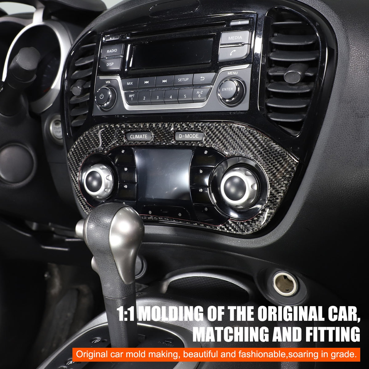 Soft Carbon Fiber Interior Center Console trim Sticker For Nissan Juke 2011-2019 224