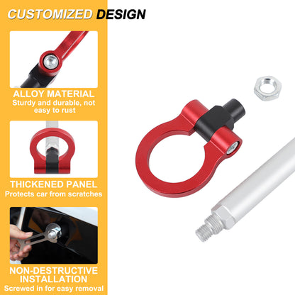 Red Aluminum Front & Rear Track Racing Tow Hook Trailer For Corvette C8 2020-26 5