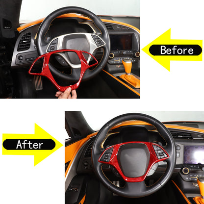 Red Real Carbon Fiber Interior Center Full Trim Set Kit For Corvette C7 2014-19 - Variants 11-13 17