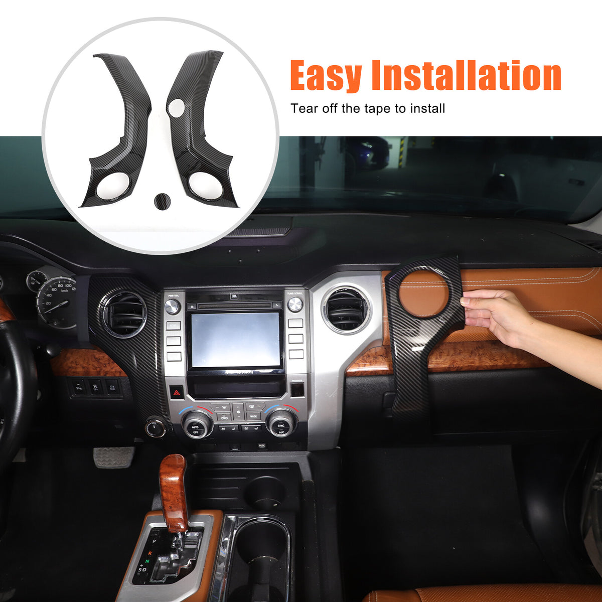 For Toyota Tundra 2014-2021 ABS Carbon Interior Side Air Vent Outlet Covers 3
