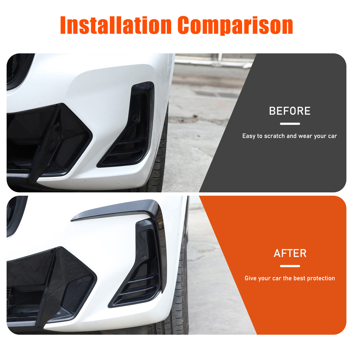 Glossy Black Front & Rear Bumper Trim Set For BMW X3 X4 G01 G02 M Sport 2022+ 15