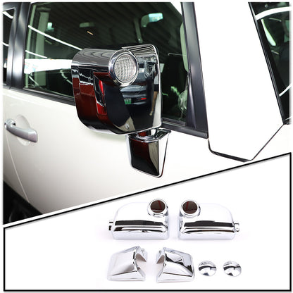 Chrome ABS Side View Mirror Shell Cover Trim For Toyota FJ Cruiser 2007-21 2