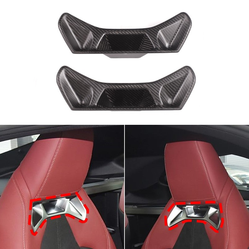 Matte Real Carbon Fiber Seat Back Trim Cover For Toyota Supra A90 2019+ 21