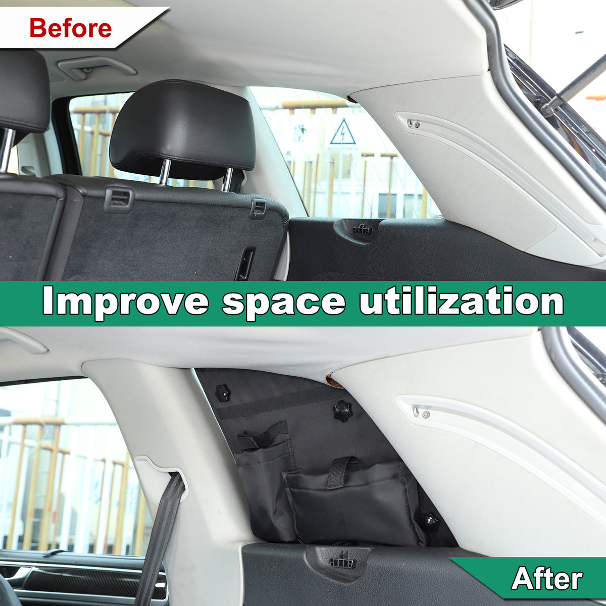 Rear Window Right Side Storage Bag Box Organizer For Volkswagen Touareg 2011-18 18