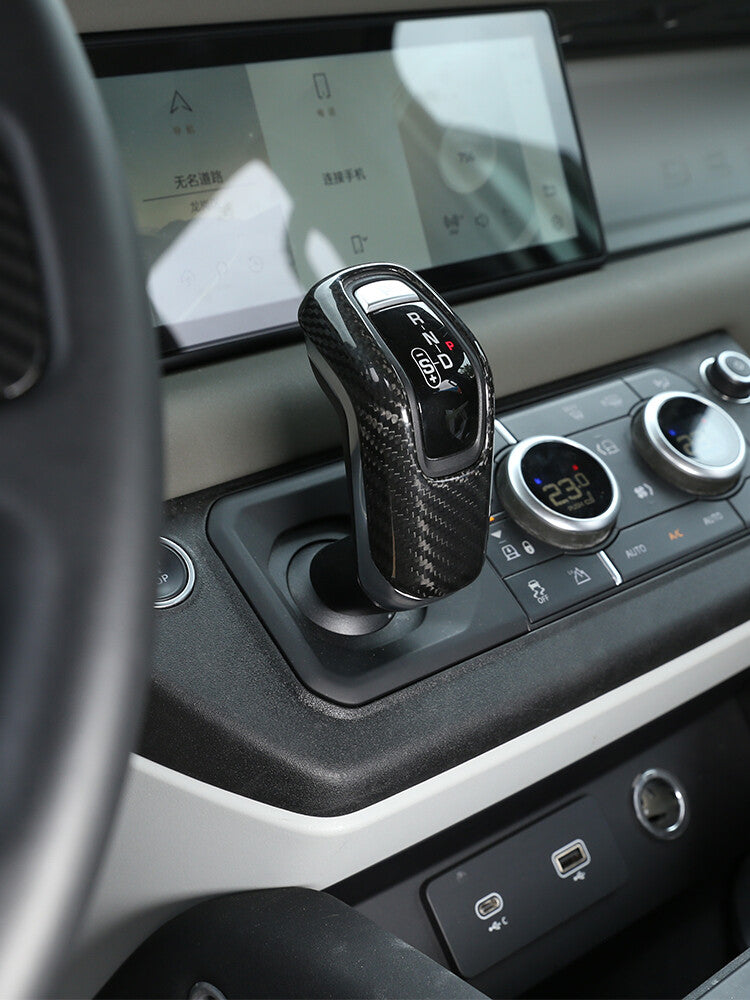 For Land Rover Defender 110 2020-21 Real Carbon Fiber Gear Shift Head Cover Trim 8