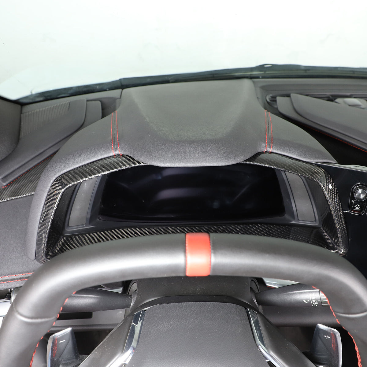 Dry Carbon Fiber Dashboard Speedmeter Panel Trim Decor For Corvette C8 2020-25 18