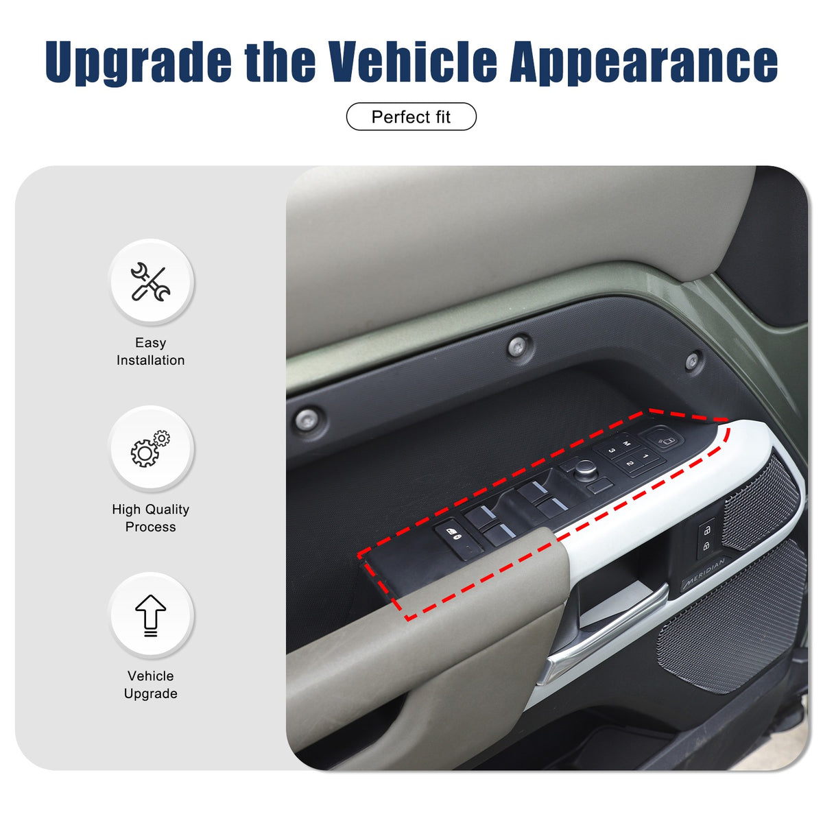 Real Carbon Fiber Window Lift Switch Trim For Land Rover Defender 110 L663 20-23 13