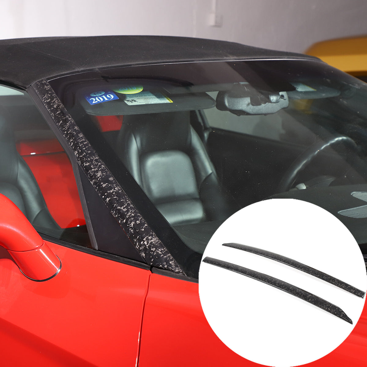 Forge Carbon Fiber Exterior Windshield A-Pillar Cover Trim For Corvette C6 05-13 2