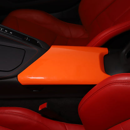 Orange ABS Center Console Armrest Box Panel Cover For Corvette C8 2020-2026 US 3
