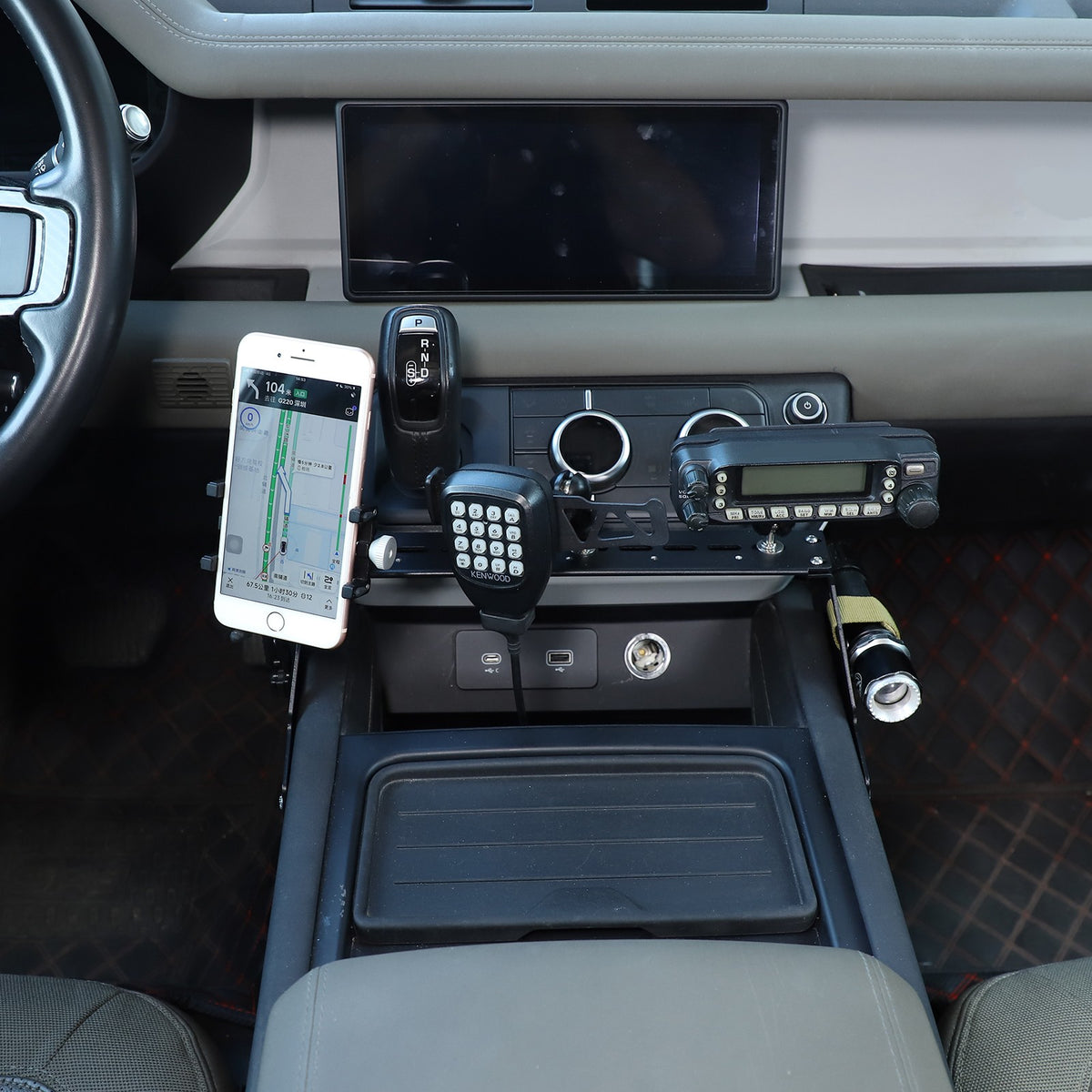 Off-Road Console Molle Panels Digital Device Mount For Land Rover Defender 20+ 12