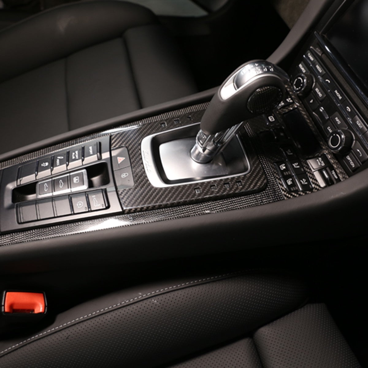 Real Carbon Fiber Center Console Gear Panel Trim Set for Porsche 718 911 12-18 20