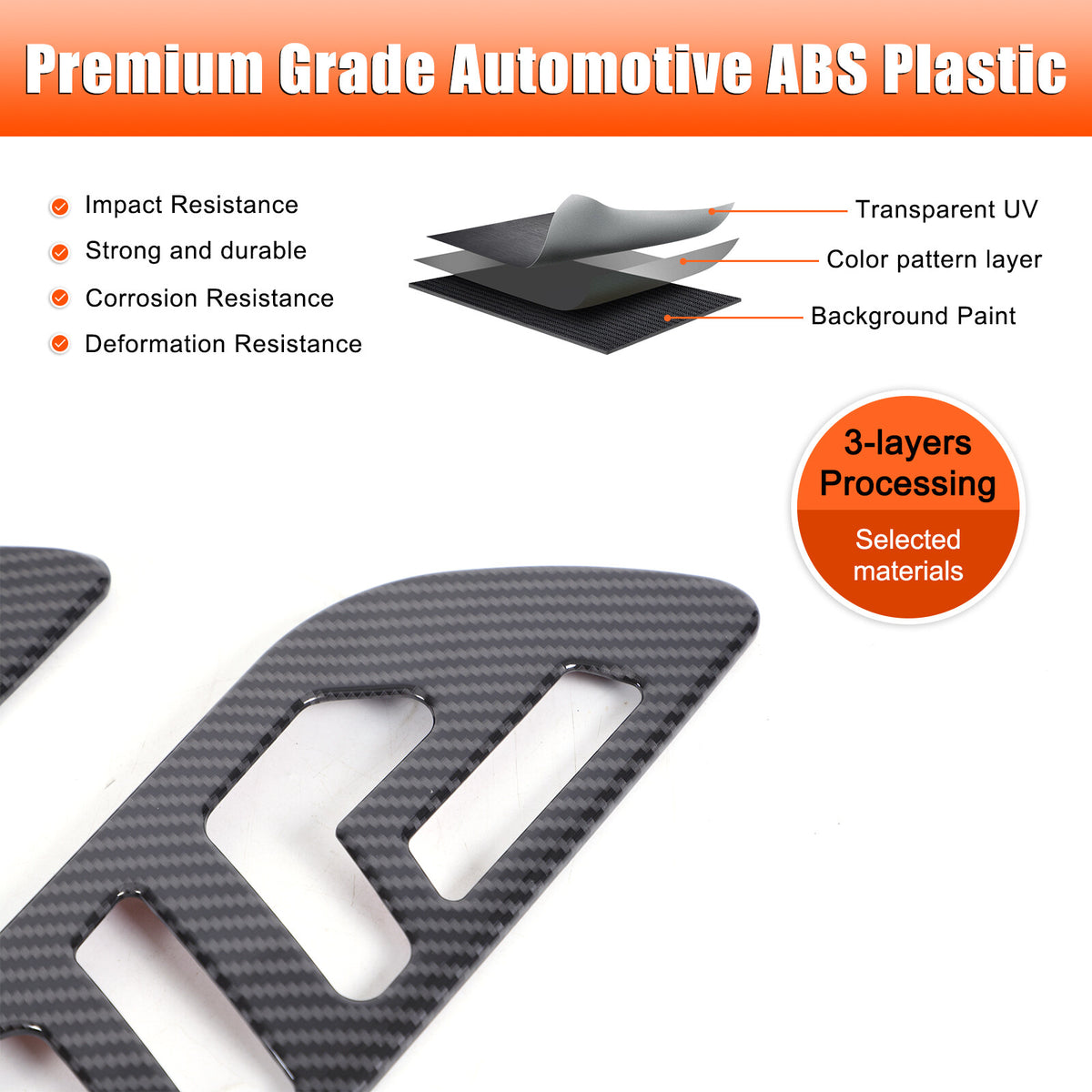 ABS Carbon Fiber Interior door Panel Trim For Benz GLE GLS ML GL W166 2013-19 11
