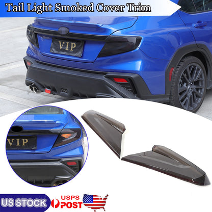 Smoked Tail Light Cover Rear Light Guards Trim Set For Subaru WRX 2022+ US 2
