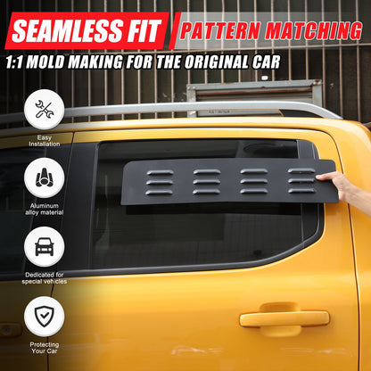 Aluminum Rear Door Window Louver Air Vent Panel Trim For Ford Ranger T9 2023+ 23