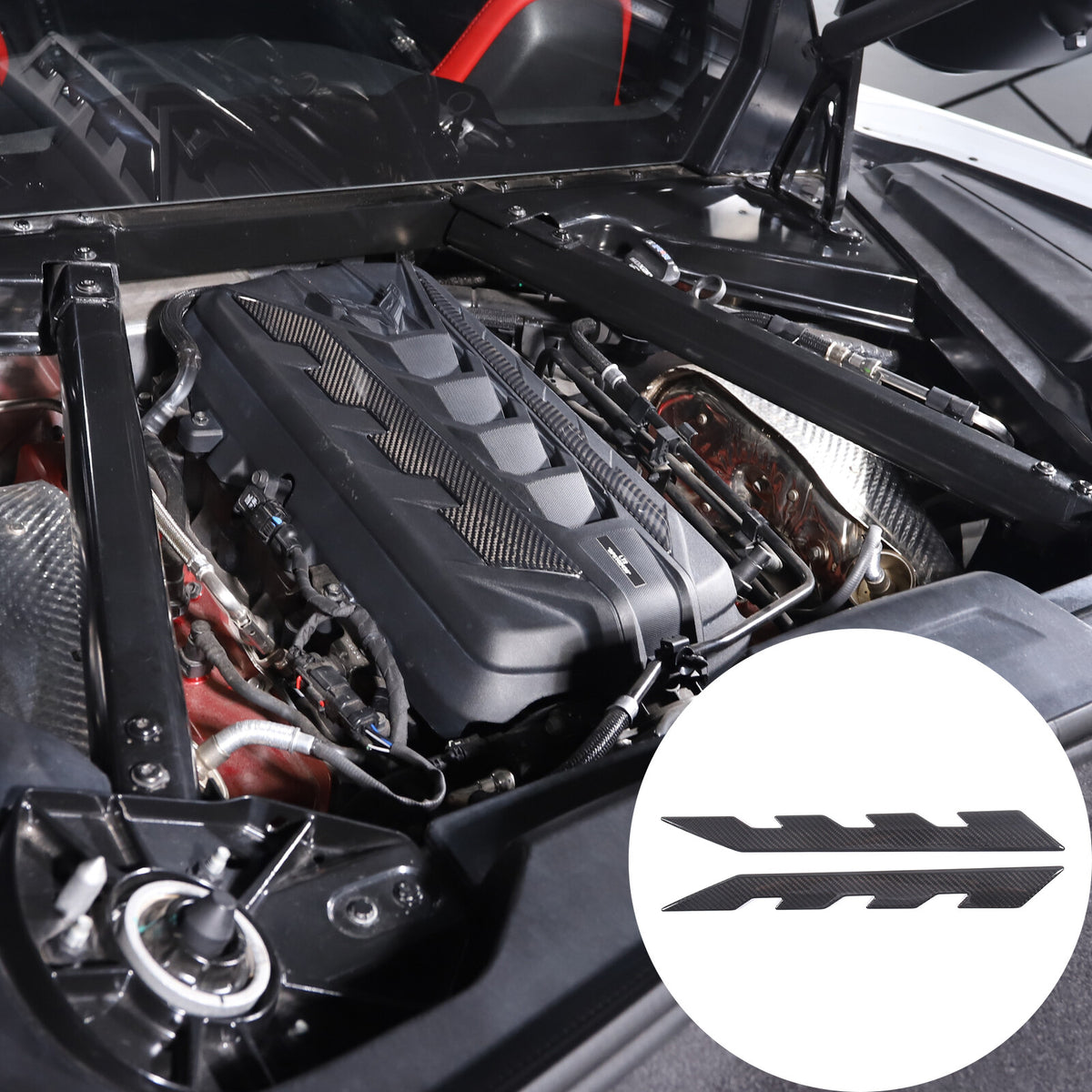 Real CARBON FIBER Engine Bay Trim Panel Filler Cover For Corvette C8 2020-2026 2