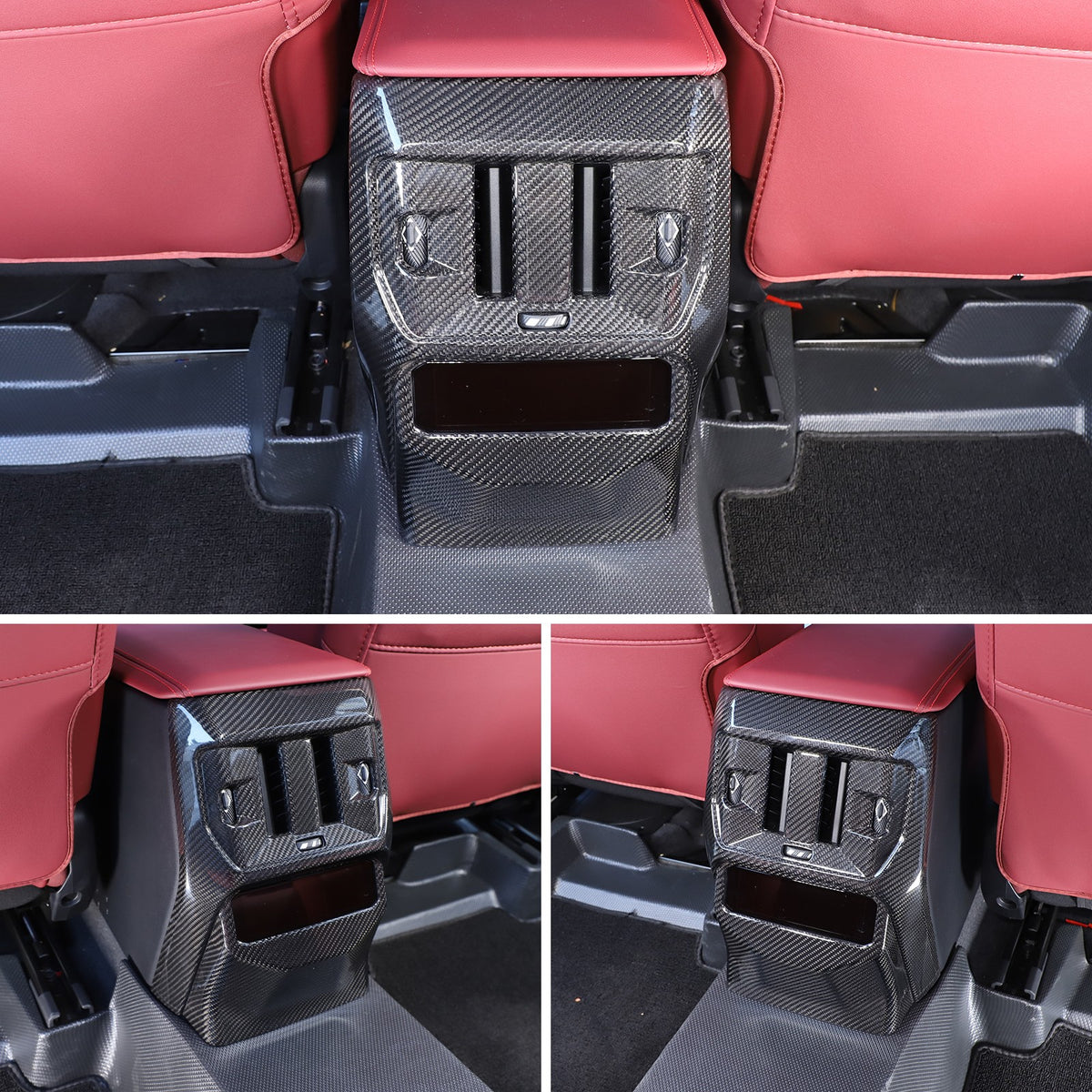 Real Carbon Fiber Rear Air Conditioning Vent Trim Cover For BMW X3 G45 2025+ 5