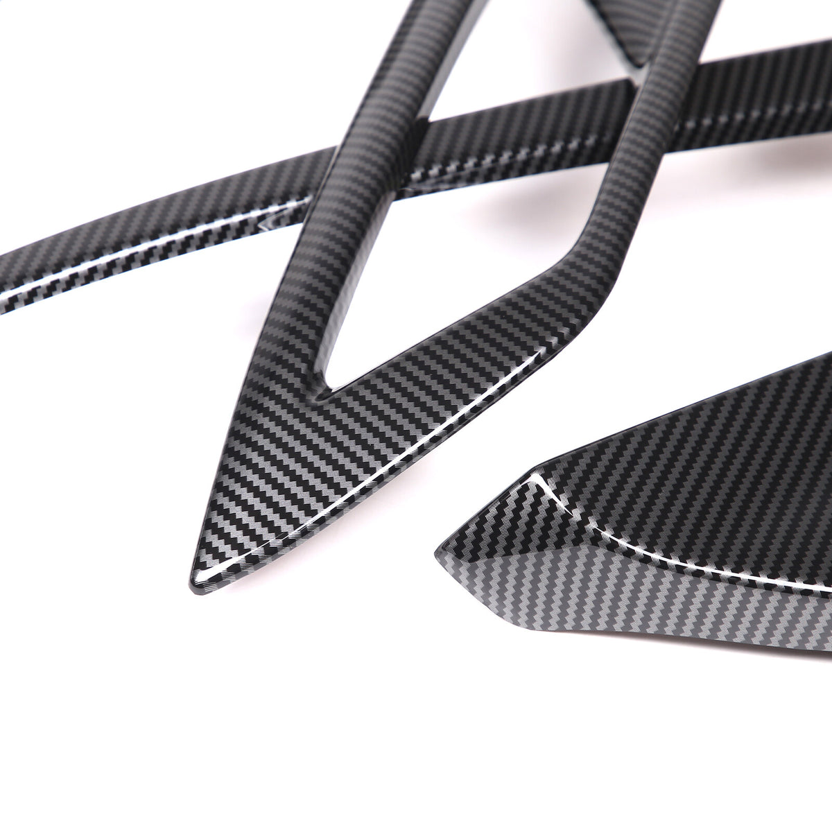 ABS Carbon Fiber Front Side Grille Molding Trim For Mitsubishi Outlander 22-23 9