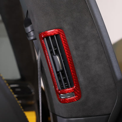 Red Carbon Fiber Car B Pillar Air Outlet Cover Trim For LAMBORGHINI URUS 18-23 11