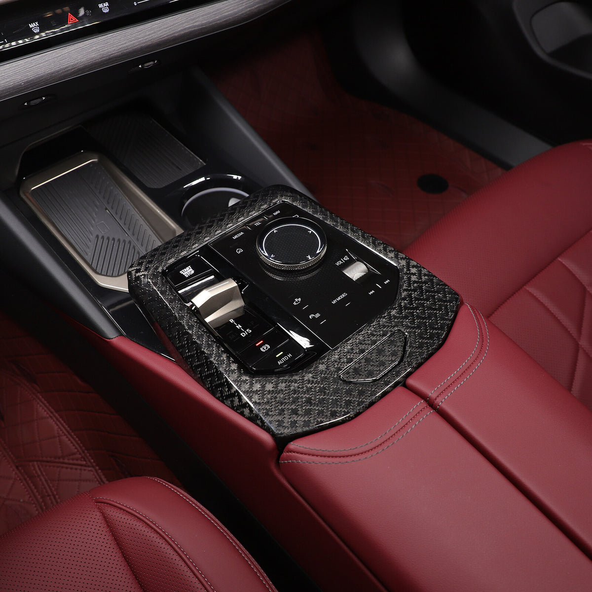 Real Carbon Fiber Center Console Gear Shift Panel Trim For BMW 5 Series G60 24+ 10