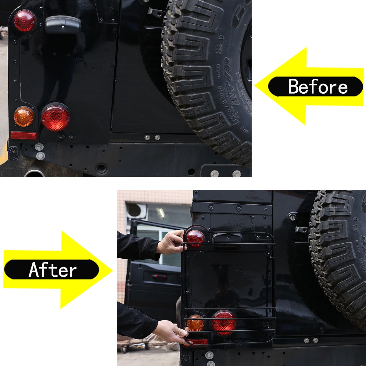 Silver Taillight Lamp Decor Cover Guards For Land Rover Defender L316 2004-2018 5
