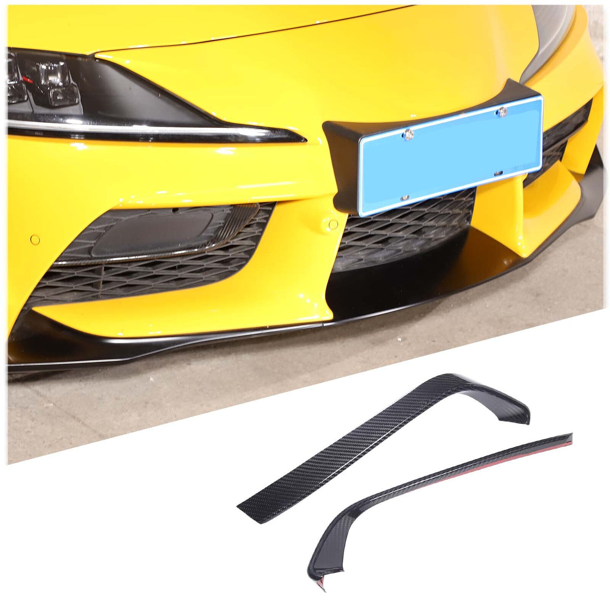 Real Carbon Fiber Front Bumper Side Grill Trim Cover Strip For GR Supra 19+ US 3