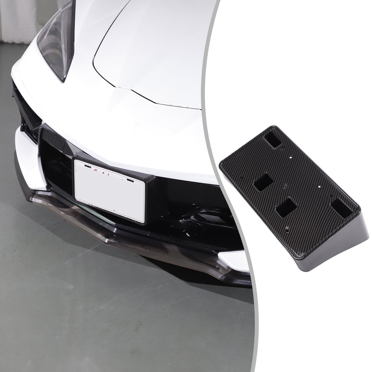 Carbon Fiber ABS Front License Plate Bracket For Corvette C8 2020+ OE: 86801045 8