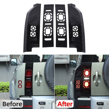 Mesh Piano Black ABS Taillight Protection Trim For LR Defender L663 2020-2025 US 23