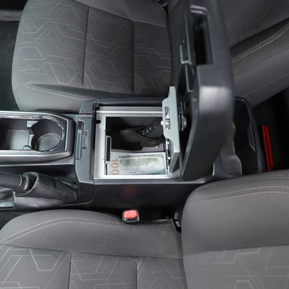 Silver Center Console Safe Armrest Storage Lock Box TRAY For Toyota Tacoma 16-22 15