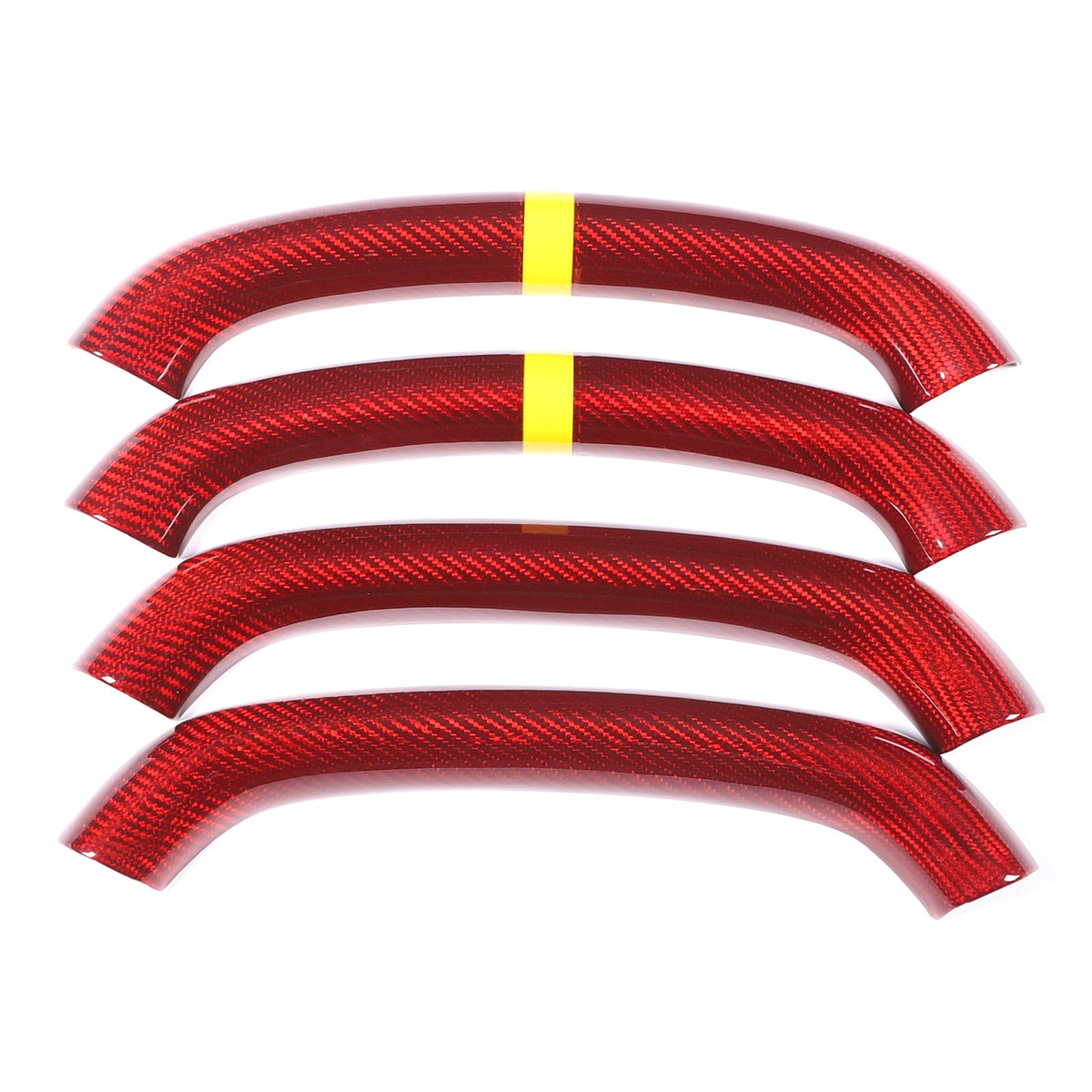 Red Real Carbon Fiber Yellow Top Steering Wheel Cover Trim For Corvette C8 2020+ 12