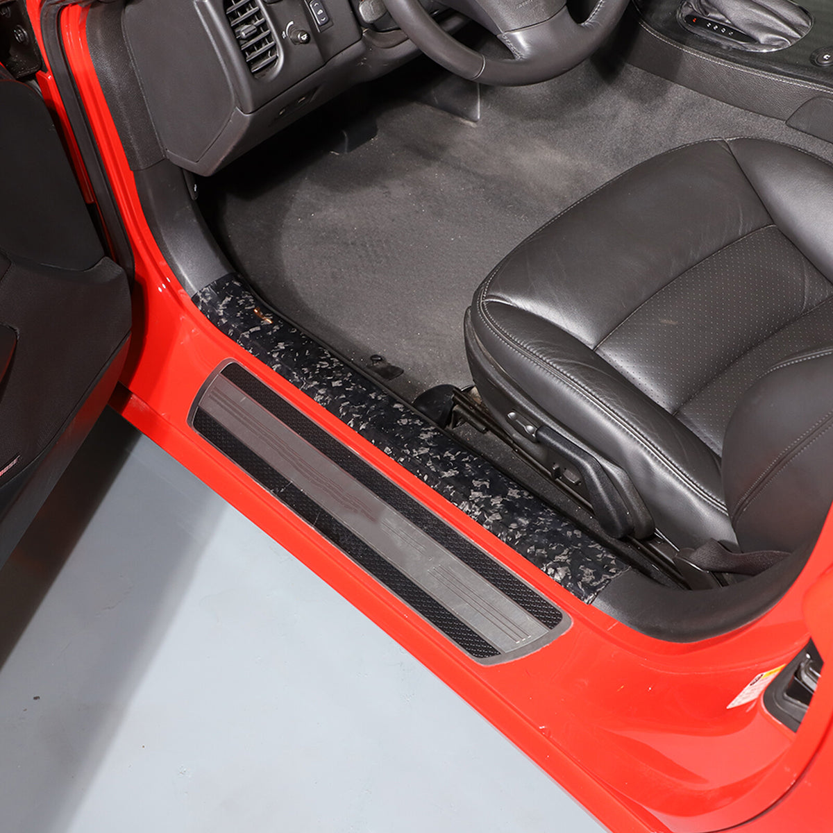 Forged Carbon Fiber Built In Scuff Door Sill Bar Plate For Corvette C6 2005-2013 13