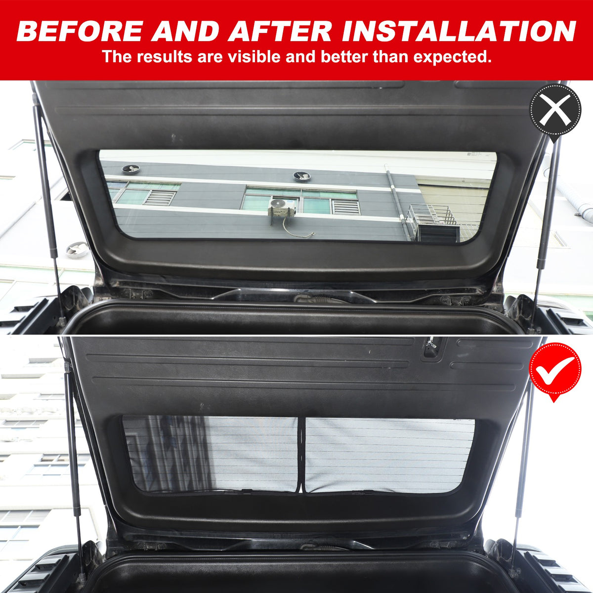 Black Rear Tailgate Window Mesh Screen Sun Shade Cover For Hummer H2 2003-2009 24