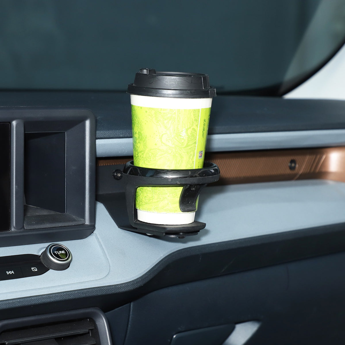Black Ring Center Console Screen Right Cup Holder Trim For Ford Maverick 2022+ 2