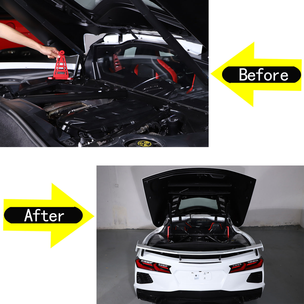 Aluminum Alloy Exterior Hood Engine License Plate Trim For Corvette C8 2020+ US - Variants 11-15 65