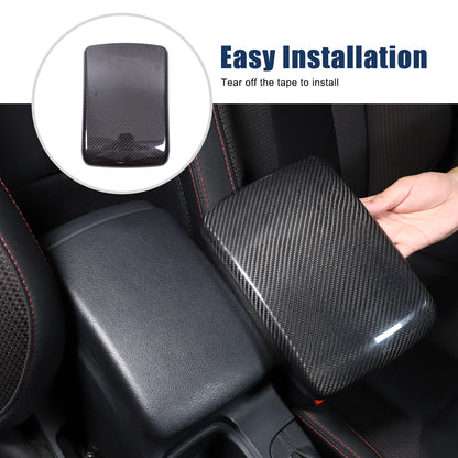 Real Carbon Fiber Center Armrest Storage Box Cover Trim For Subaru WRX VB 22-24 5