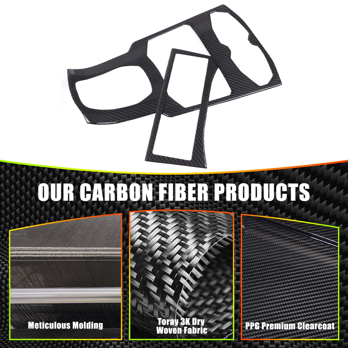 Real Carbon Fiber Center Multi Media Trim For Lamborghini Huracan 580/610 14-18 5
