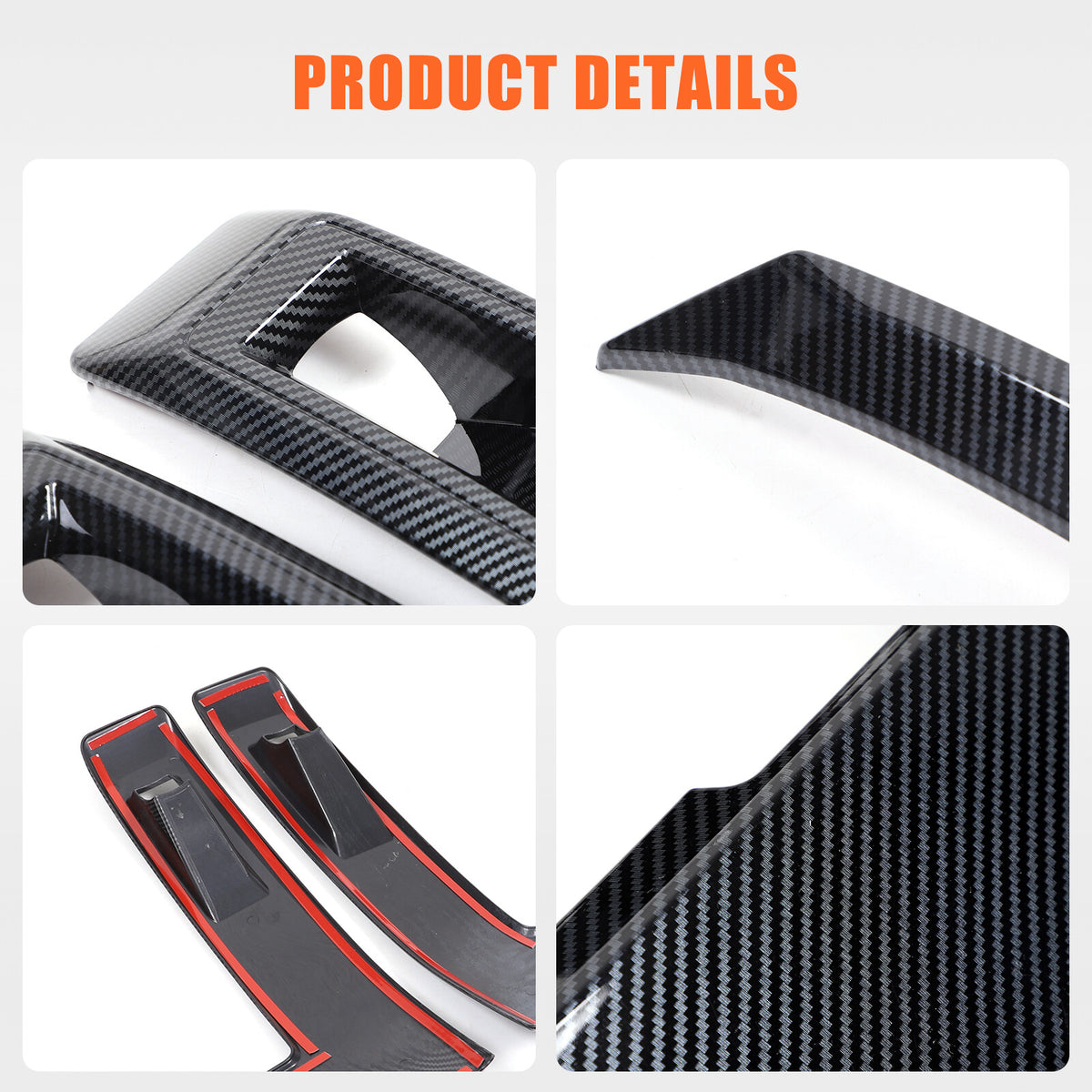 ABS Carbon Fiber Headlight Eyebrow Eyelid Cover Trim For Mitsubishi L200 2024-25 18