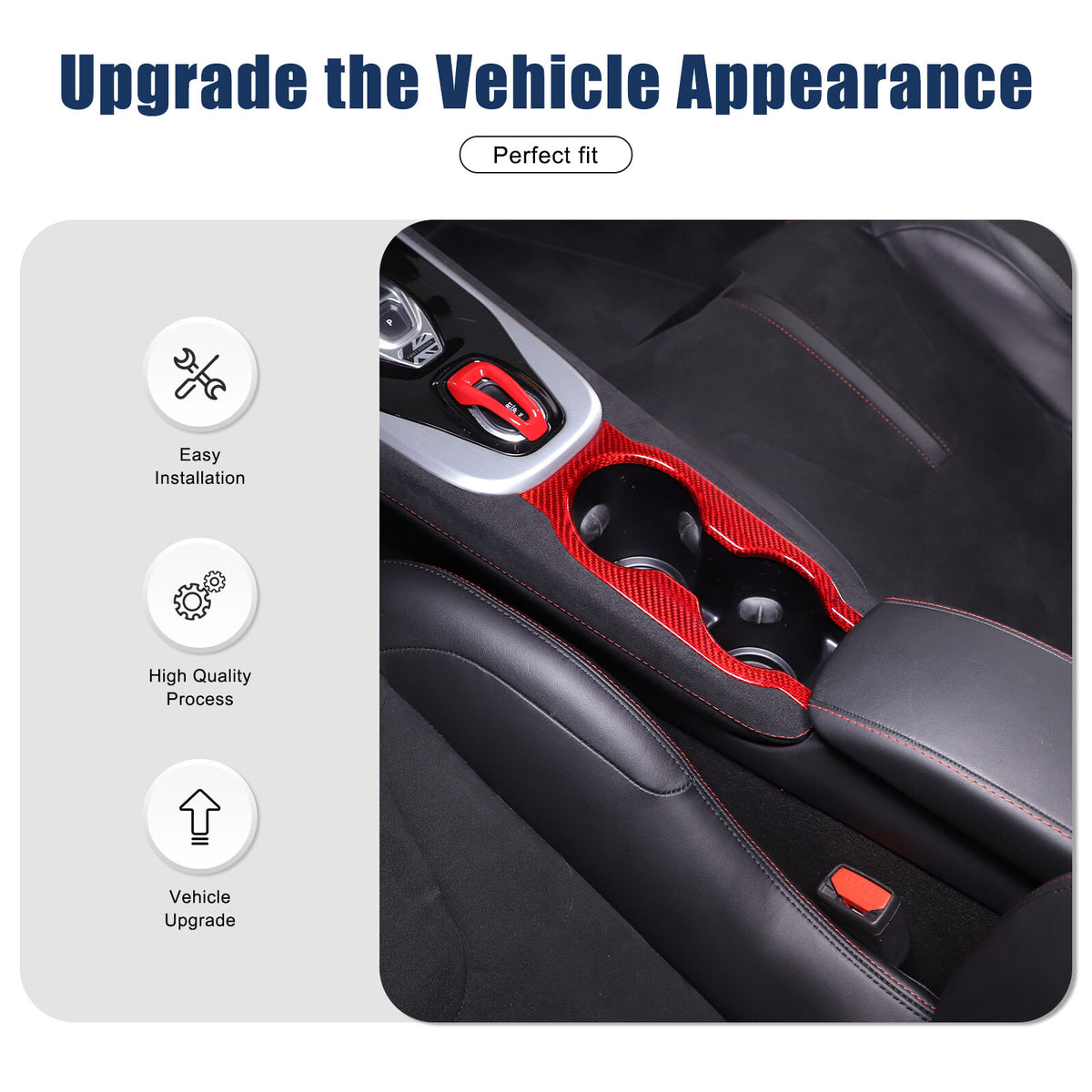 Red Real Carbon Fiber Interior Center Console Cover Trim For Lotus EMIRA 2021-25 8
