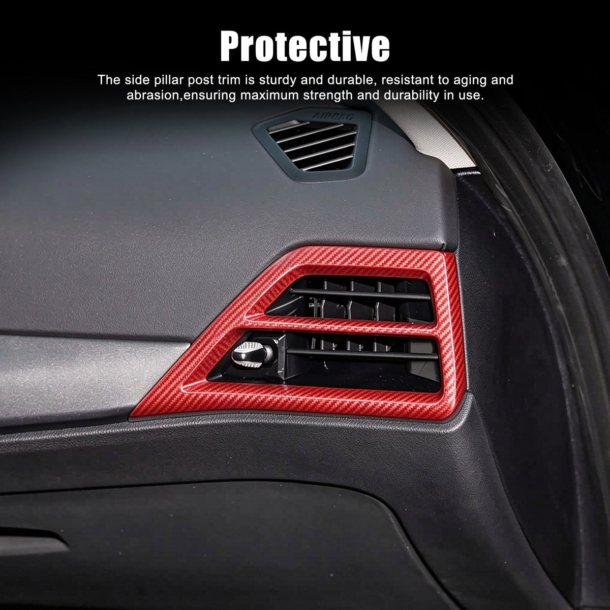 Red Real Carbon Fiber Side Air Vent Trim Cover For BMW 3 Series 2025+ 12