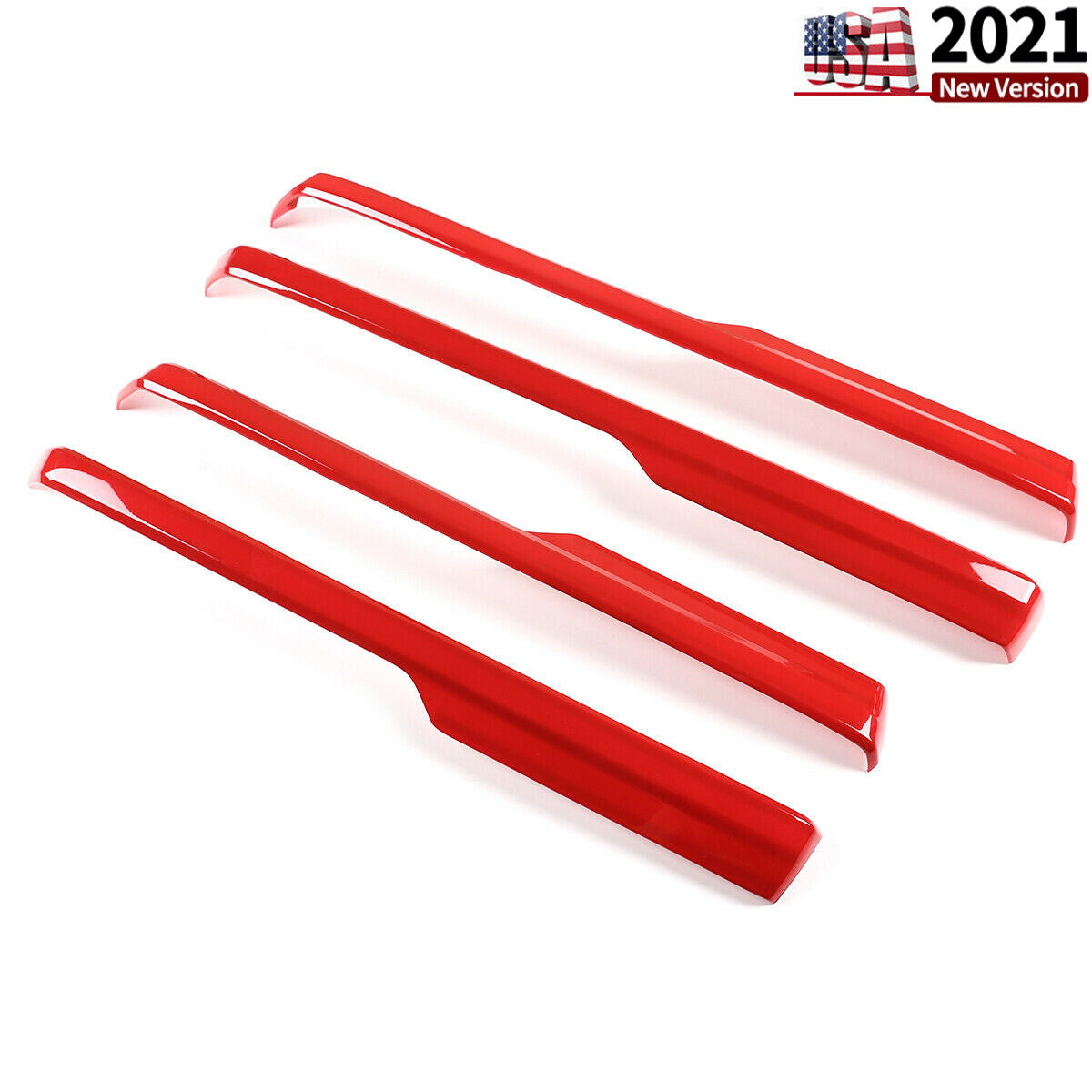 ABS Red Inner Door Armrest Cover Trim Frame For Toyota Tundra Crew Cab 2014-2018 10