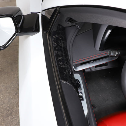 Forged Carbon Fiber Window Glass Door Upper Panel Trim For Corvette C8 2020+ 9