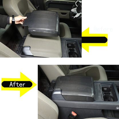 Real Carbon Fiber Center Console Armrest Box Cover For LR Defender 90 110 20-24 17