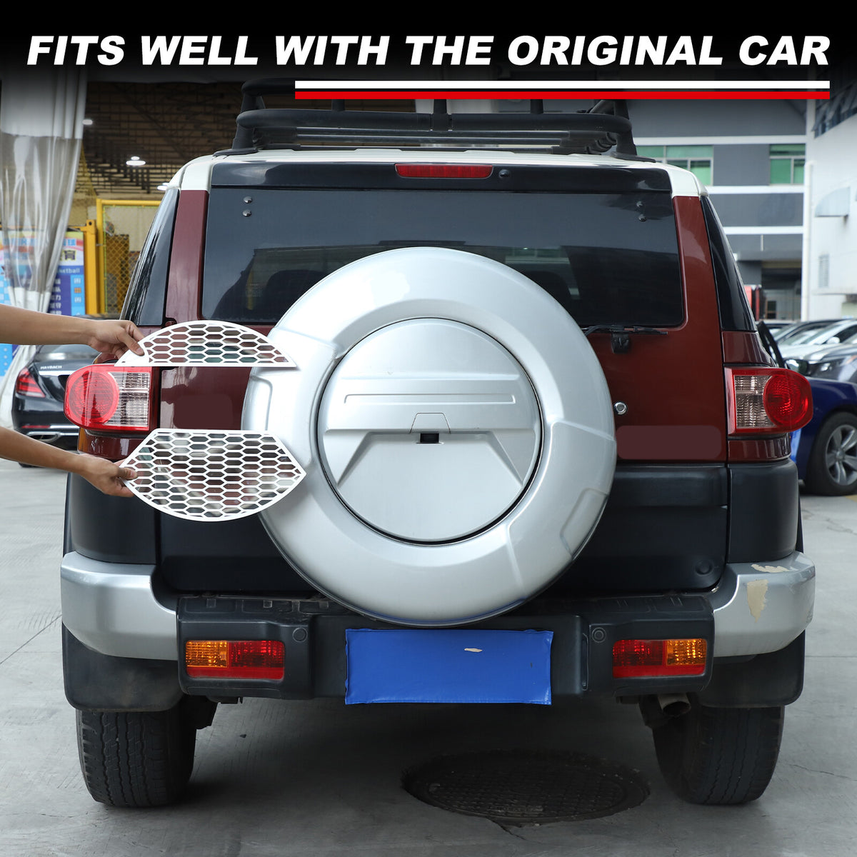 Silver Alloy Spare Tire Trim Cover Patch For Toyota FJ Cruiser 2007-21 4