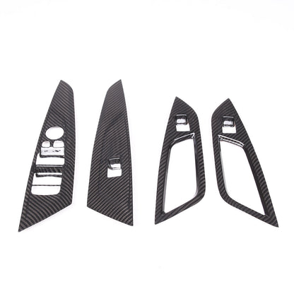 Real Carbon Fiber Window Lift Button Trim Cover For BMW 4 Series G26 2021-22 6