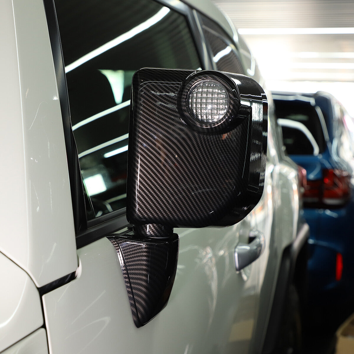 Carbon Exterior Rearview mirror base cover trim For Toyota FJ Cruiser 2007-21 4