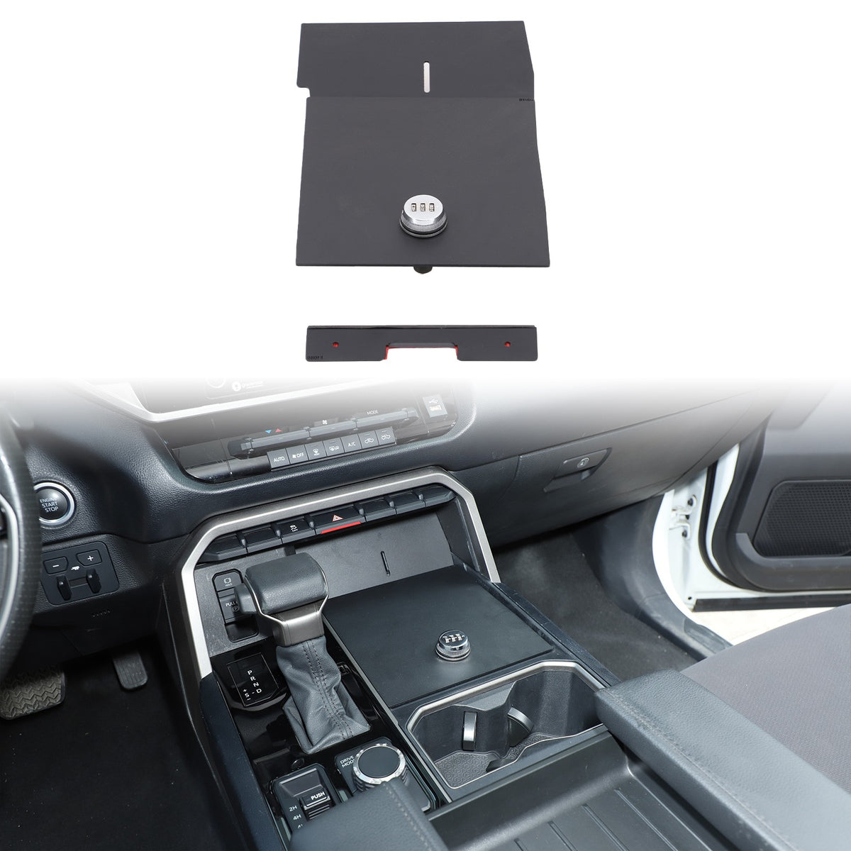 Aluminum Center Console Storage Slot Lock Box Tray For Toyota Tundra/Sequoia 22+ 10