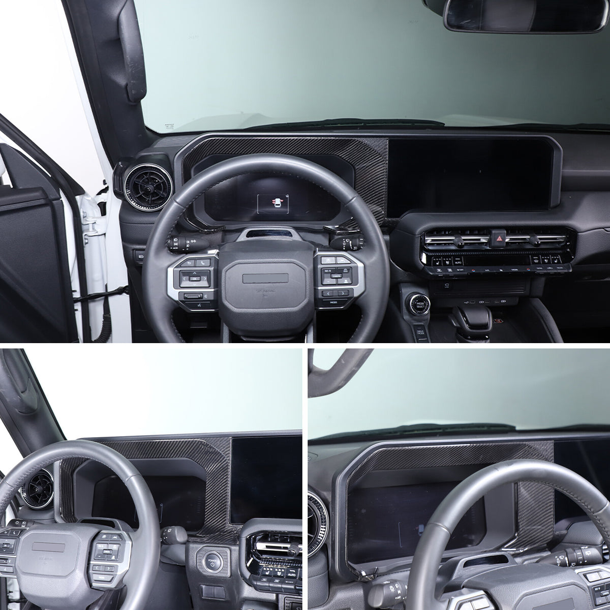 Real Carbon Fiber Dashboard Instrument Trim For Land Cruiser Prado LC250 24+ 3