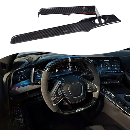 ABS Carbon Fiber Steering Wheel Side Dashboard Trim For Corvette C8 2026+ US 14