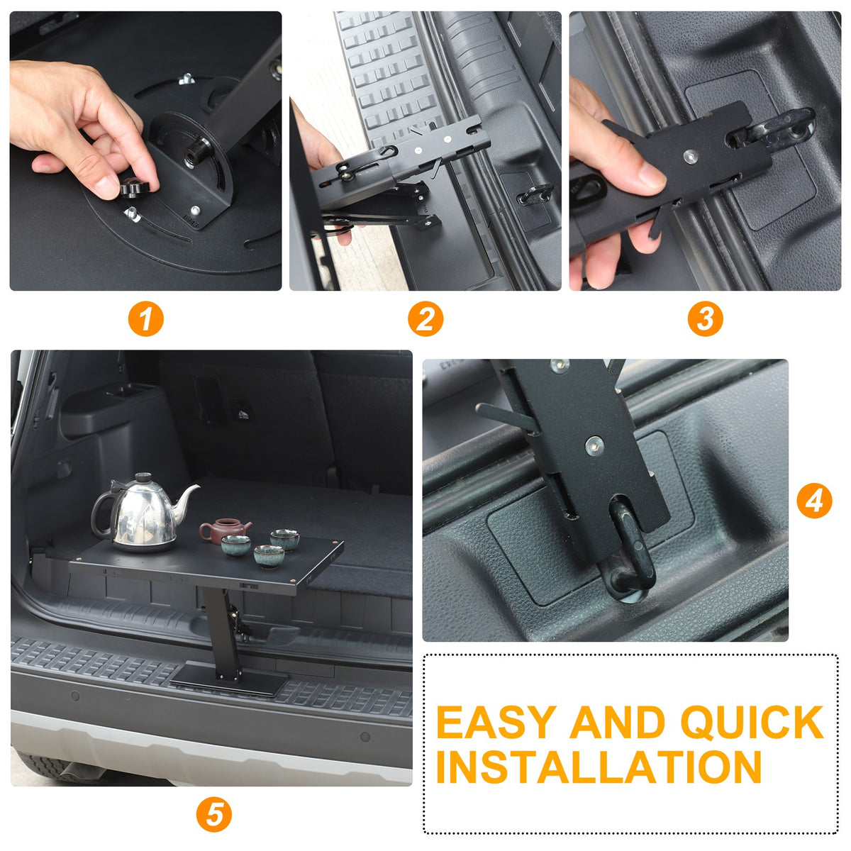 Car Camping Portable Trunk Lock Latch Table For Toyota LC250 Prado 2024+ 19