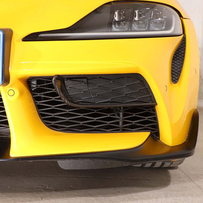 Real Carbon Fiber Front Bumper Side Grill Trim Cover For GR Supra A90 2019-2024 6