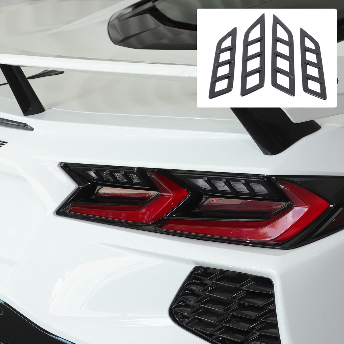 Matte Black ABS Reverse Light Protection Grille Trim For Corvette C8 20+ US 23